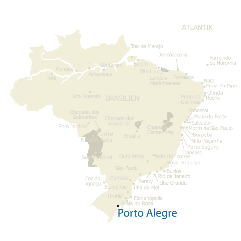 Brasilien Karte mit Porto Alegre