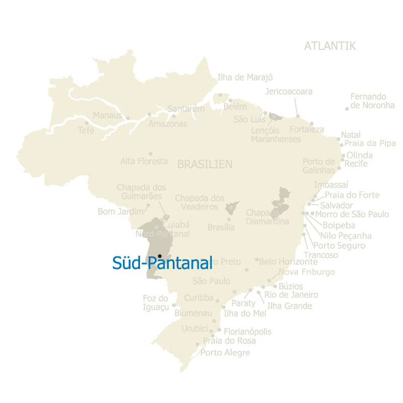 Sued-Pantanal Brasilien Karte