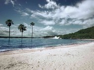 Weißer Sand Strand an der Karibik Küste von Venezuela