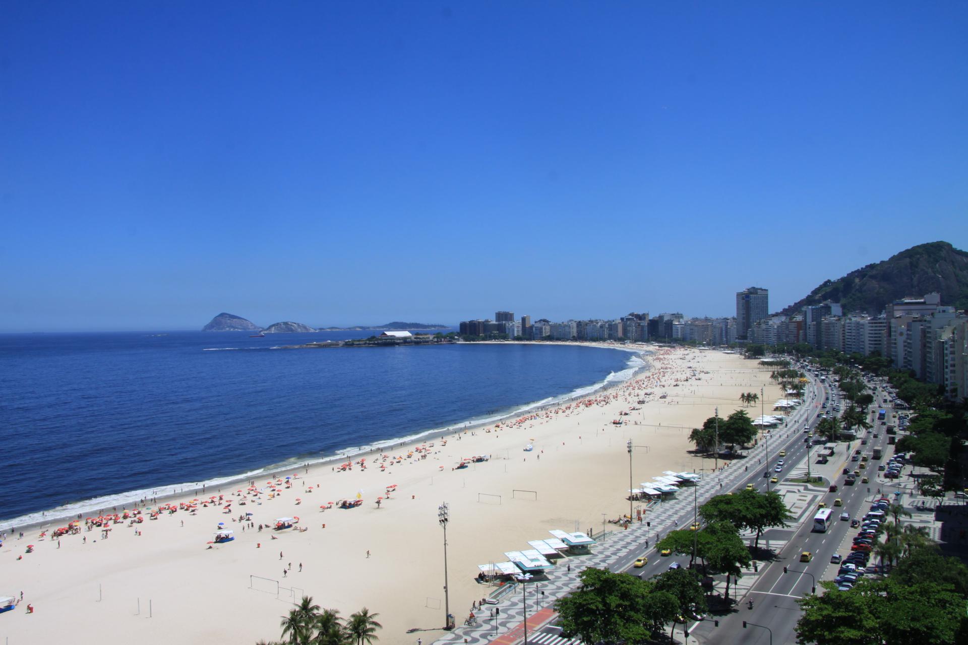 Ausblick über den Strand der Copacabana in Rio de Janeiro