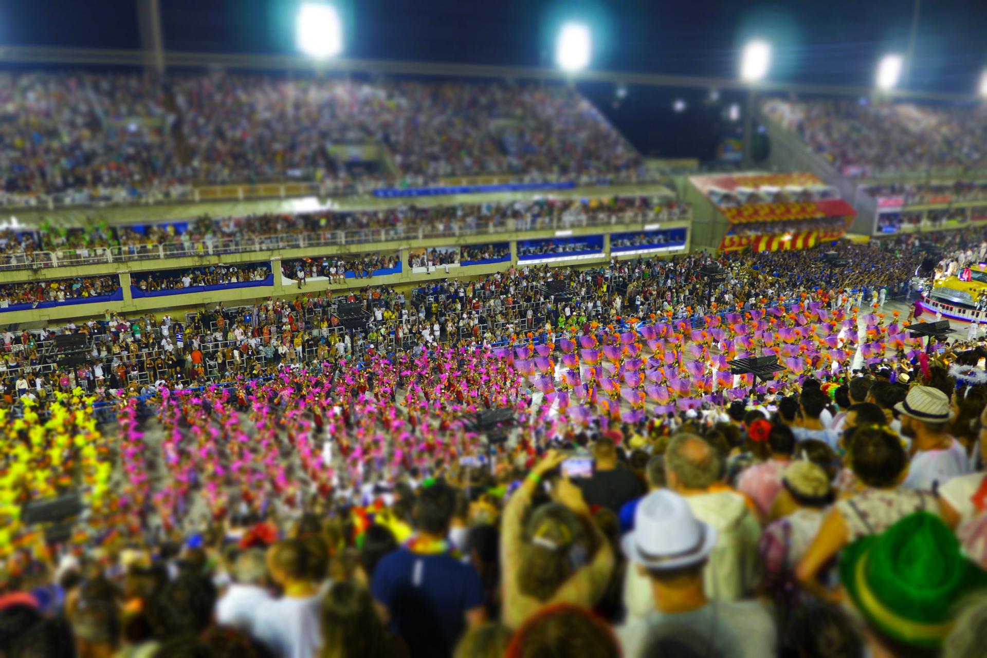 Das Sambadromo während des Karnevals in Rio de Janeiro