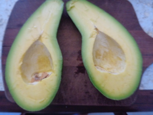 Informationen und brasilianische Rezepte zu Avocados Halbierte Avocado ohne Kern
