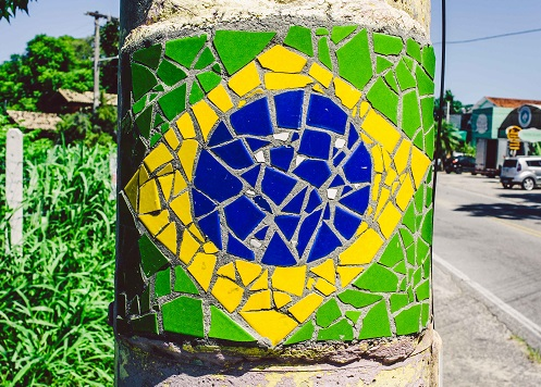 Flagge von Brasilien als Mosaik