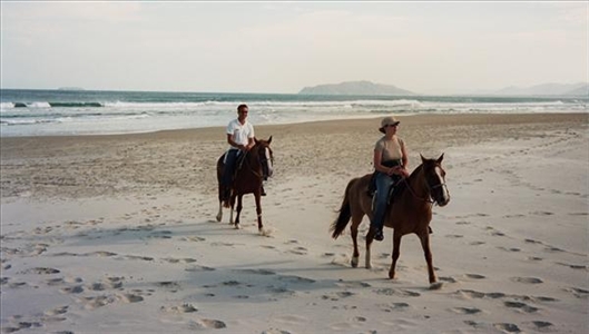 Reiten am Strand der Ilha de Santa Catarina