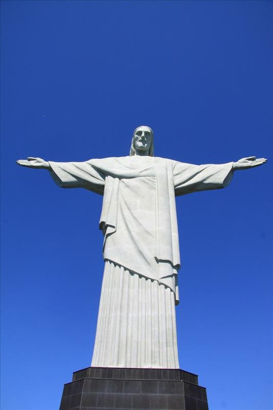 Rio wird ein Stückchen grüner Christusstatue in Rio de Janeiro