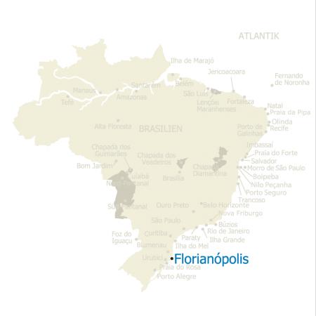 MAP Brasilien Karte Florianopolis