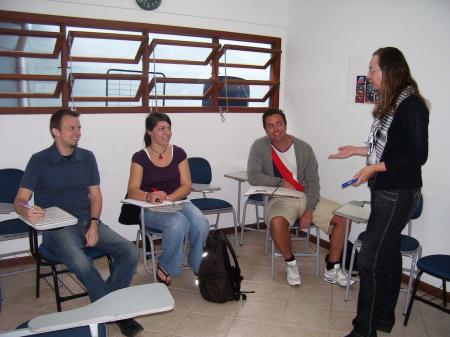 Gruppenunterricht in der Sprachschule in Florianópolis