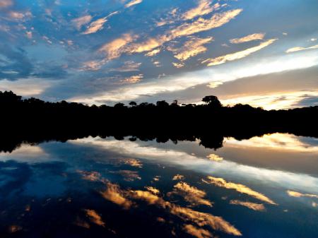 Sonnenuntergang im Amazonasgebiet