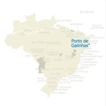 MAP Brasilien Karte Porto de Galinhas