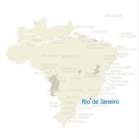 Karte Rio de Janeiro Brasilien