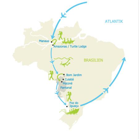 Map Naturparadiese Brasiliens