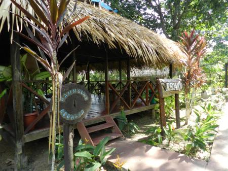 Hütte mit Hängematten in der Turtle Lodge im Amazonasgebiet