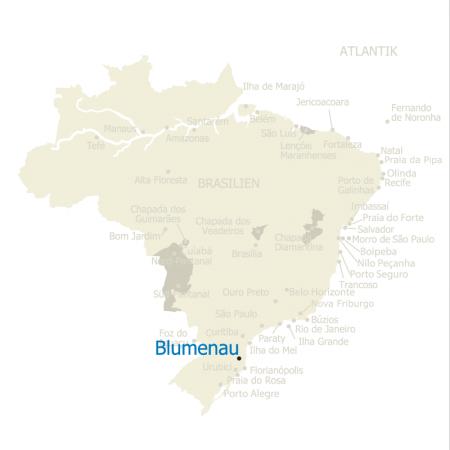 MAP Brasilien Karte Blumenau