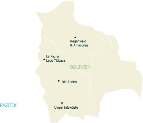 Erleben Sie die unterschiedlichen Reiseregionen des südamerikanischen Landes Bolivien