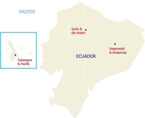 Entdecken Sie die Reiseregionen Ecuadors mit den unterschiedlichen Gegebenheiten jeder Einzelnen