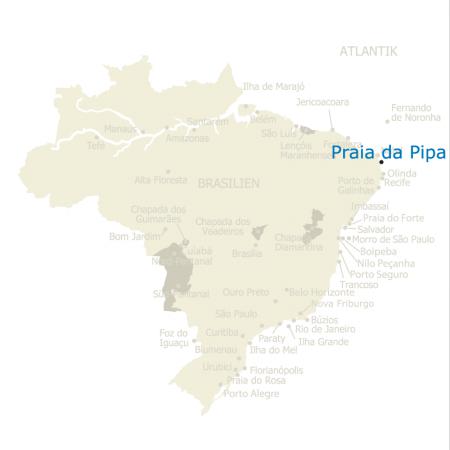 Karte von Praia da Pipa und Brasilien