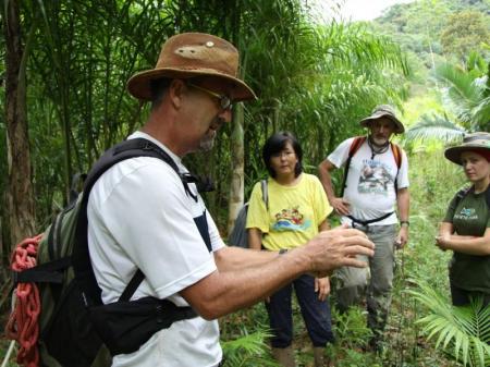 Guide erklärt den Gästen die Flora im Atlantischen Regenwald