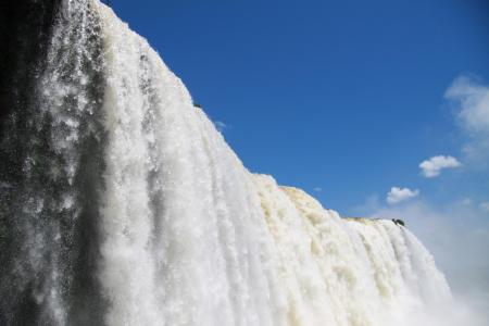 Nahaufnahme der Wasserfälle von Iguacu