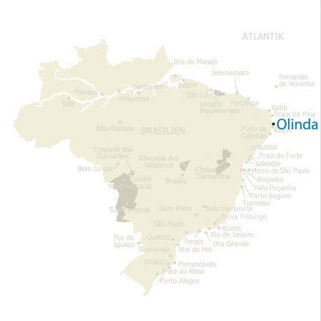 MAP Brasilien Karte Olinda