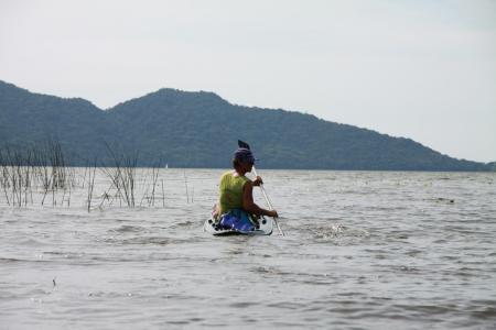 Kayakfahrer Lagoa do Peri