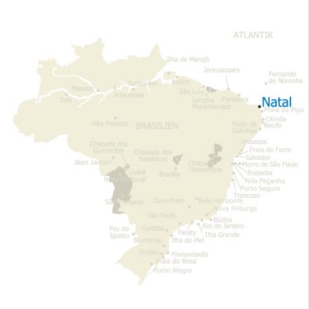 Karte von Brasilien und Natal