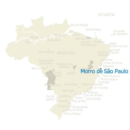 Karte von Morro de Sao Paulo in Bahia, Brasilien