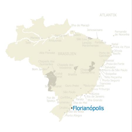 Karte von Florianopolis und Brasilien