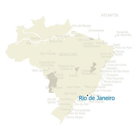 Karte Brasilien mit Rio de Janeiro
