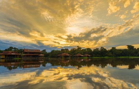 Uakari Lodge bei Sonnenuntergang