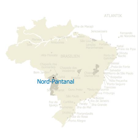 Karte Brasilien mit Nord-Pantanal