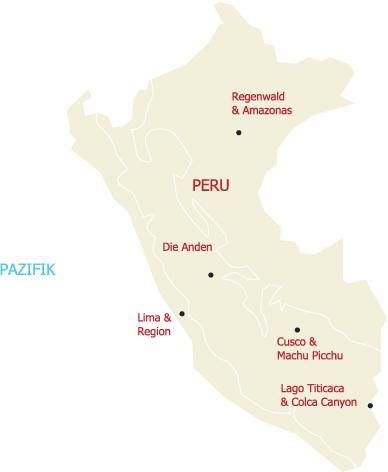 Erleben Sie die unterschiedlichen Reiseregionen des Landes Peru