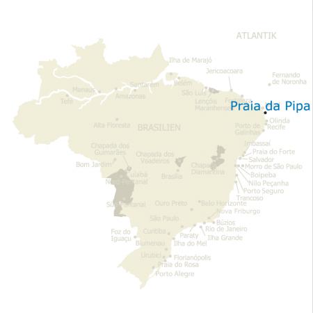 MAP Brasilien Karte Praia da Pipa