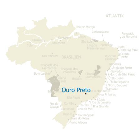 MAP Brasilien Karte Ouro Preto