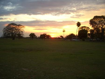 Sonnenuntergang in bunten Farben im Nord-Pantanal