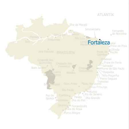 Karte von Fortaleza und Brasilien