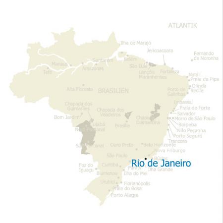 Karte mit Rio de Janeiro Brasilien