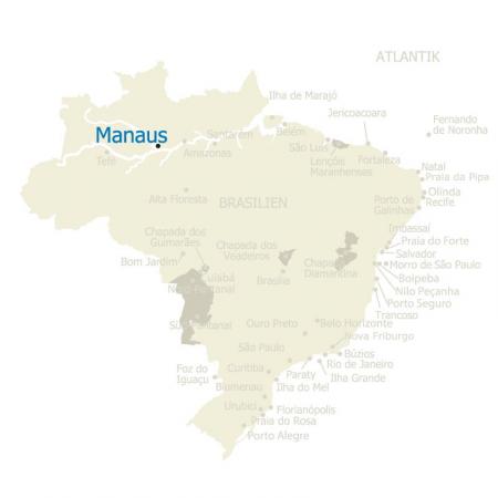 Manaus in Brasilien Karte