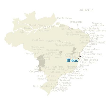 Brasilien Karte mit Ilheus