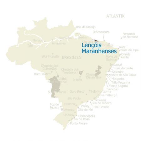 MAP Lencois Maranhenses Brasilien Karte