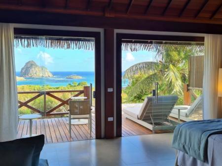 Ausblick aus einem Bungalow in der Pousada Nannai Noronha Solar dos Ventos