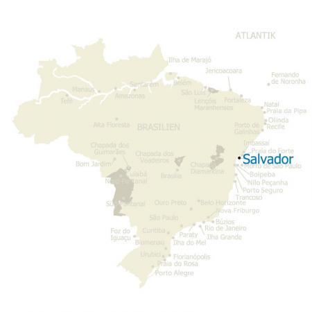 Karte von Brasilien und Salvador