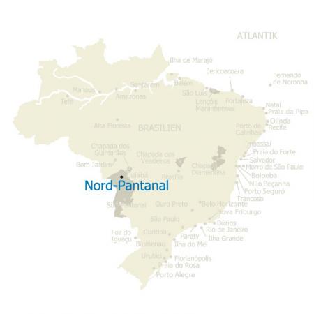 Brasilienkarte mit dem Nord-Pantanal