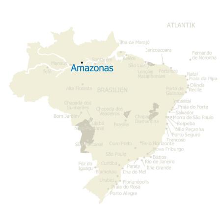 Karte der Amazonasregion