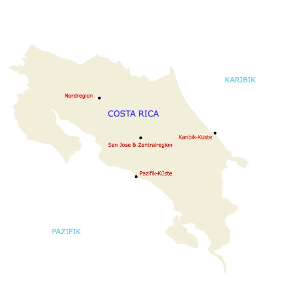 Costa Rica Karte